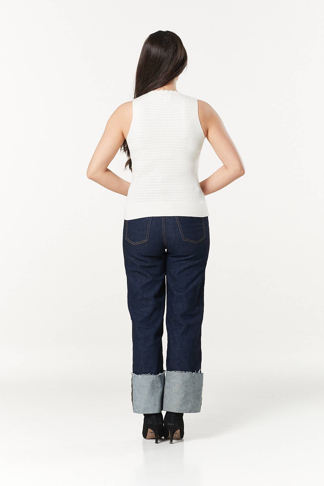 Bailey White Fine Knitted Top -Sustainable