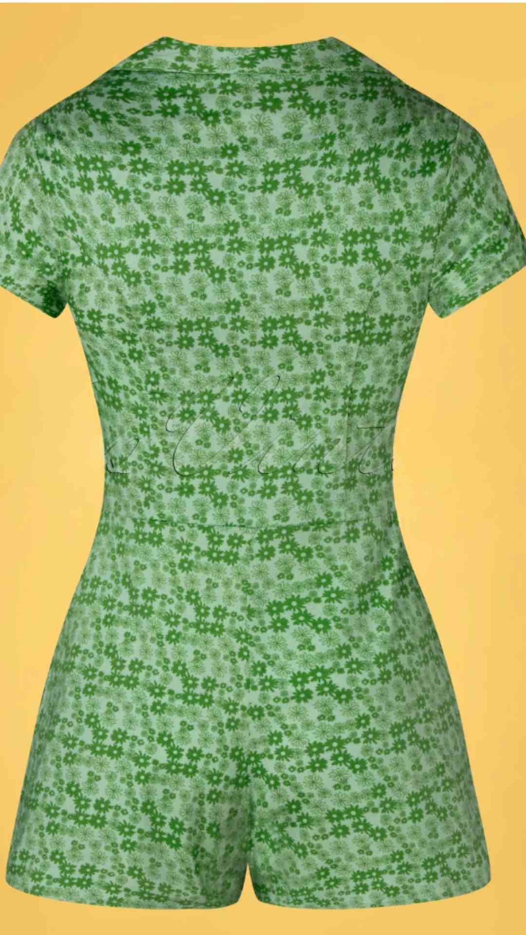 Breta Button Up Half Sleeves Green Shirt Playsuit