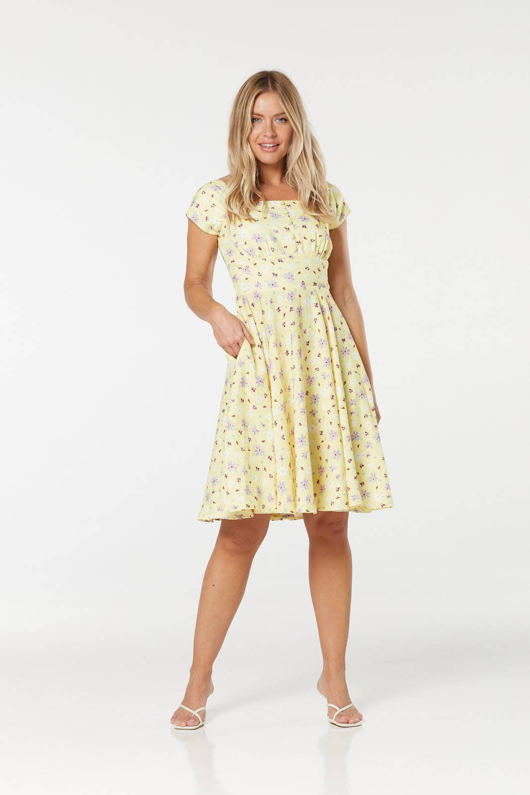 Brianna Midi Fit&Flare Swing Tea Dress