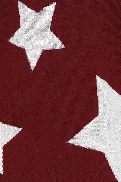 Sabrina Metallic Star Jumper Red