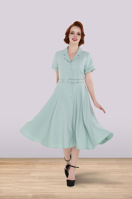 Christine Flared Dress Light Green