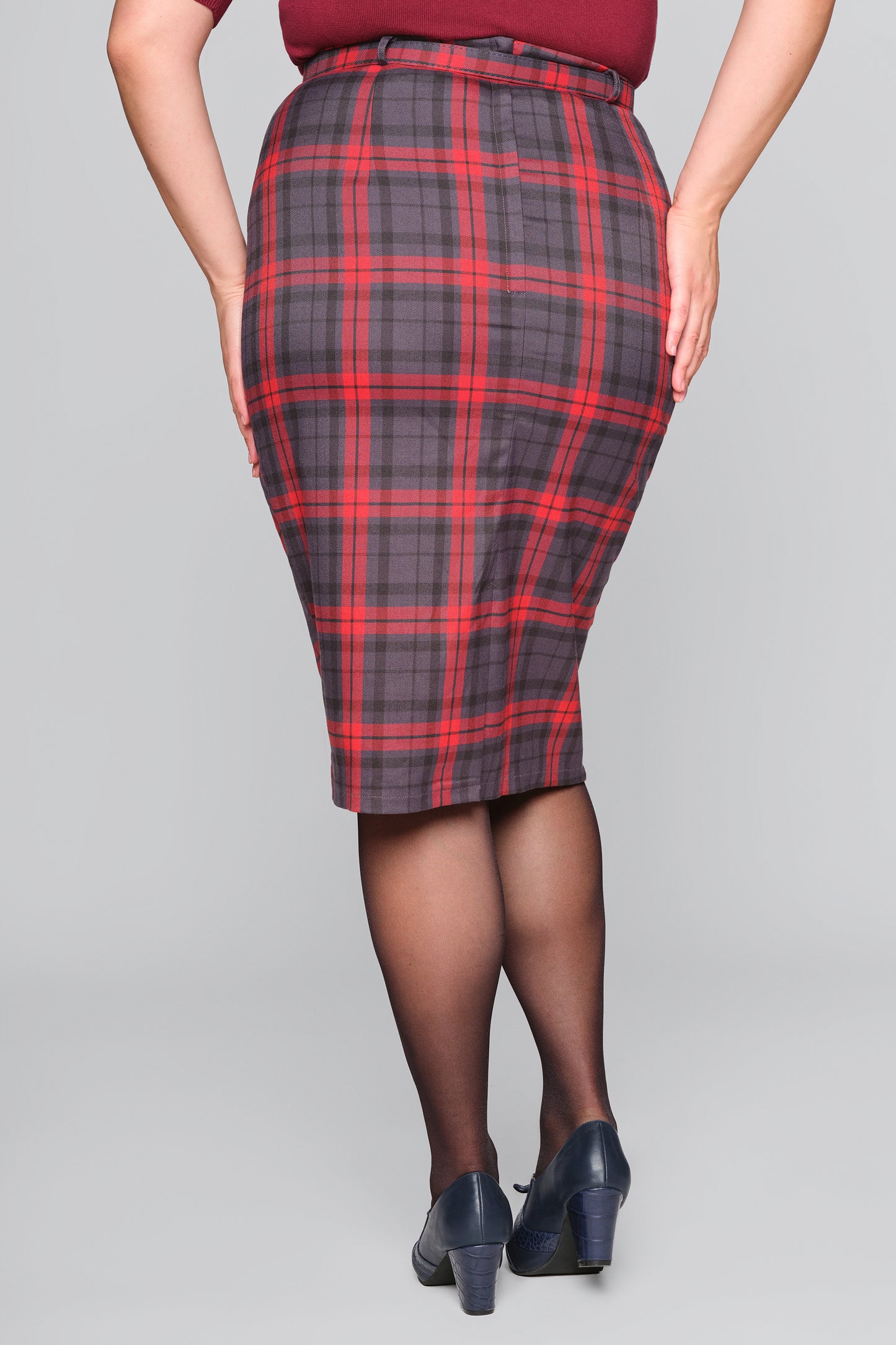 Agatha Smoky Check Pencil Skirt