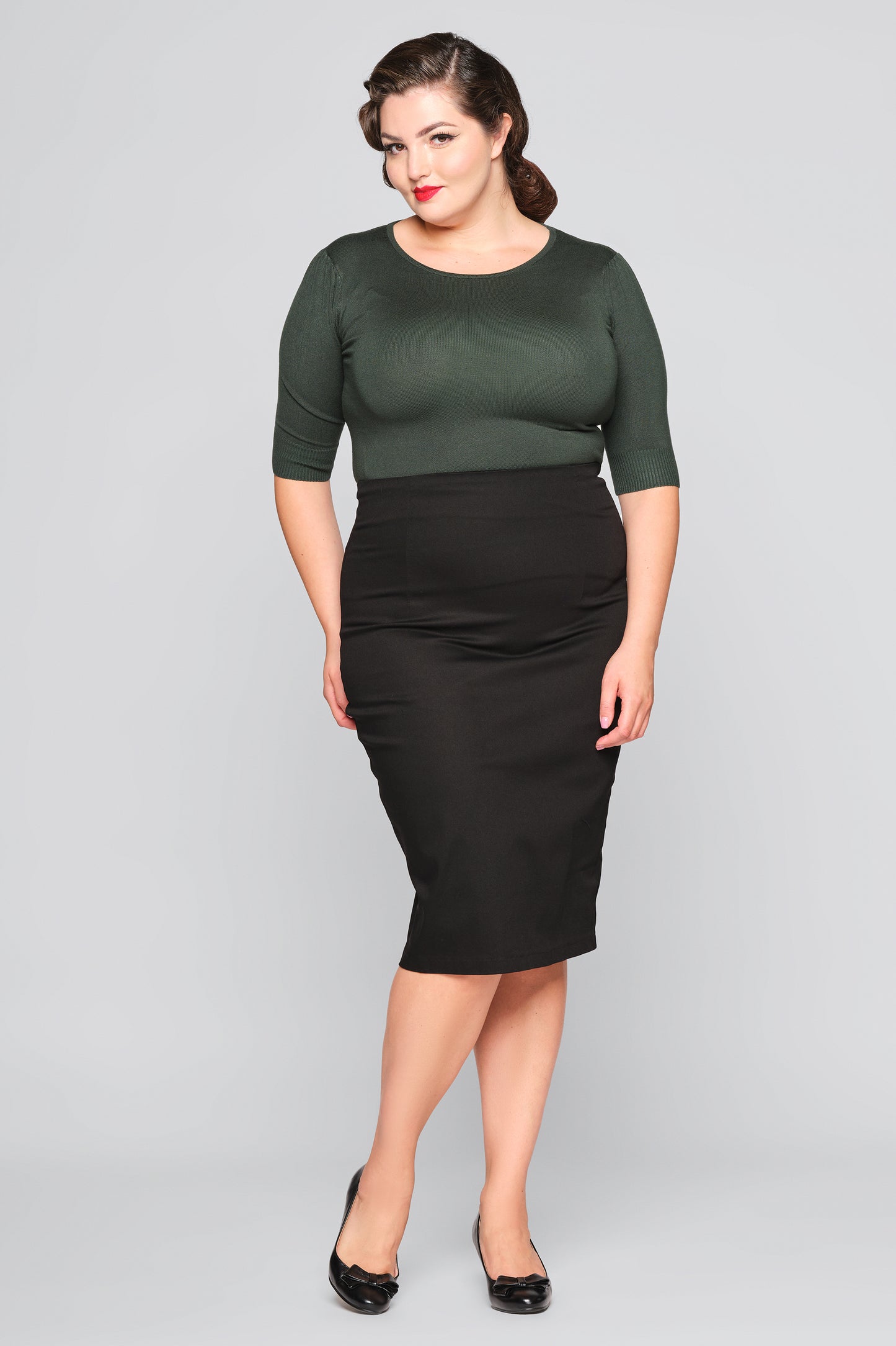 Chrissie Plain Knit Top Green