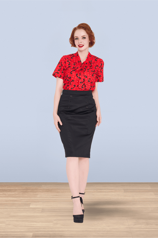 Edith Pencil Skirt - Black