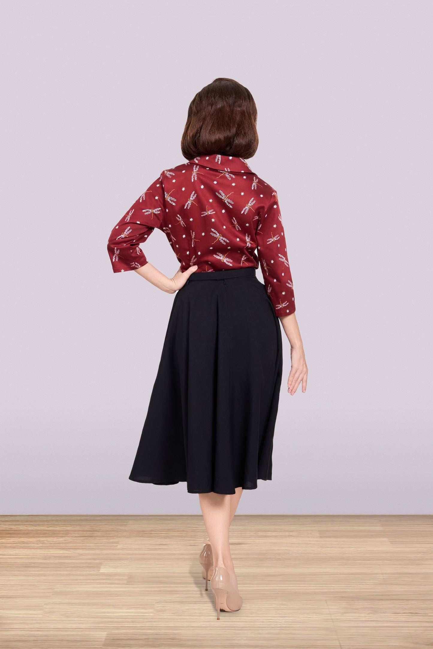 Julia Dragonfly Blouse Brown 3/4