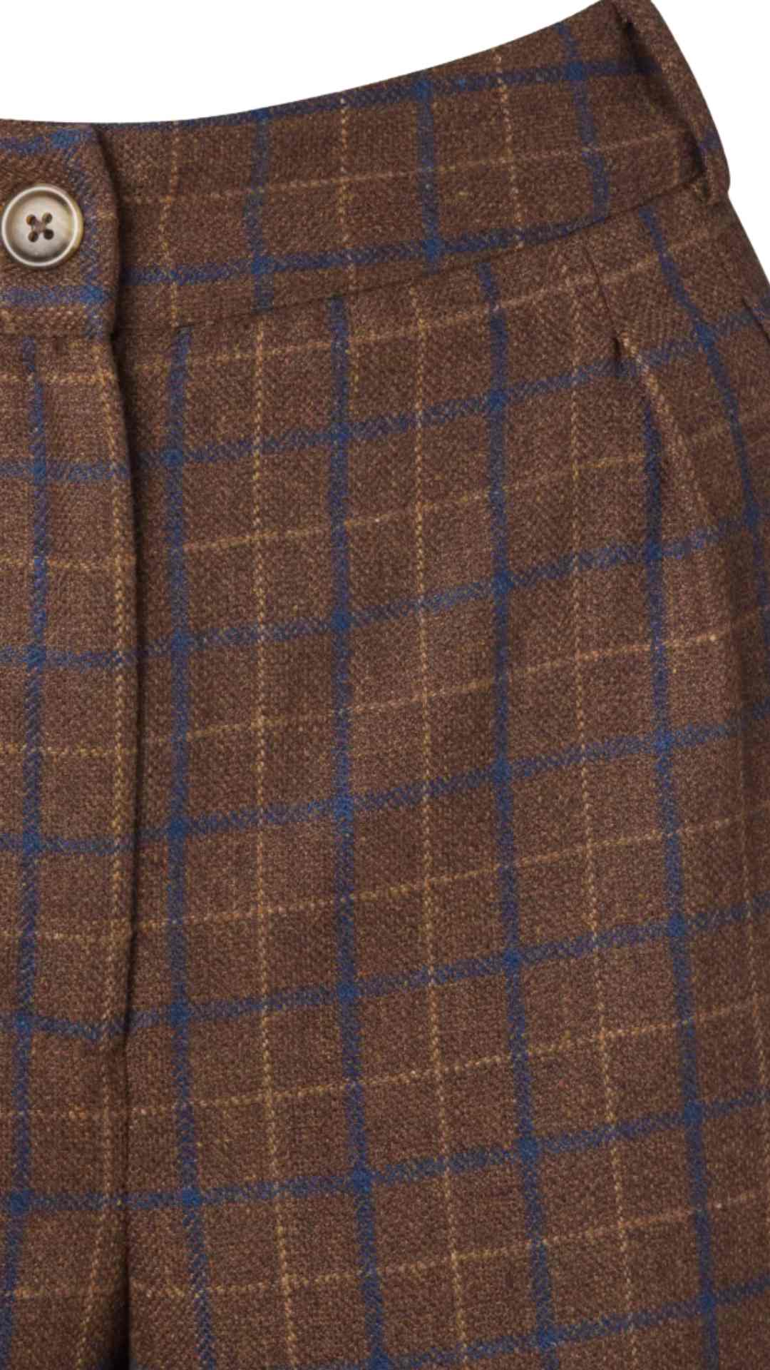 Wide Leg trousers Blue and Brown Check