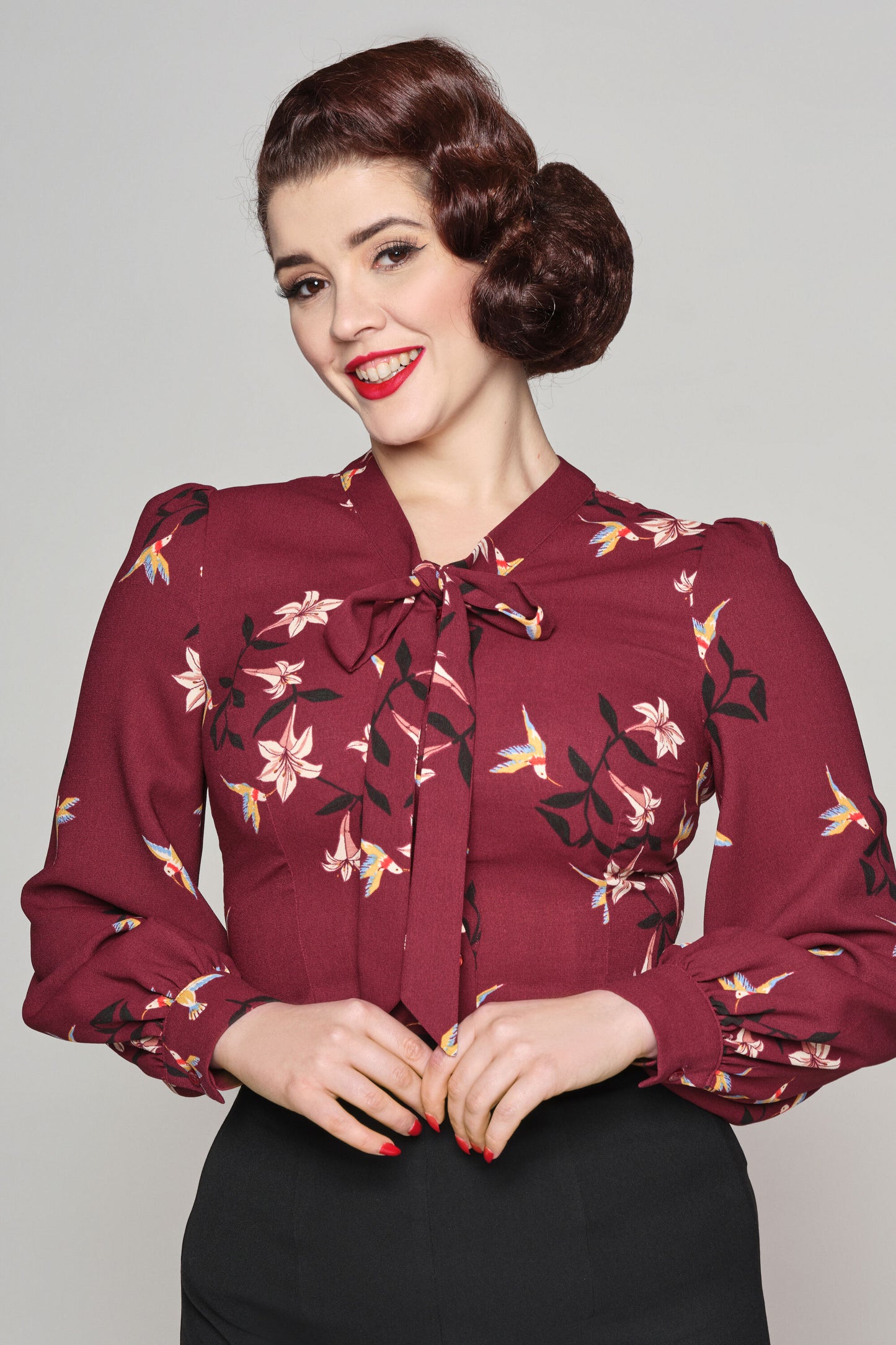 Luiza Lilies and Birds Blouse