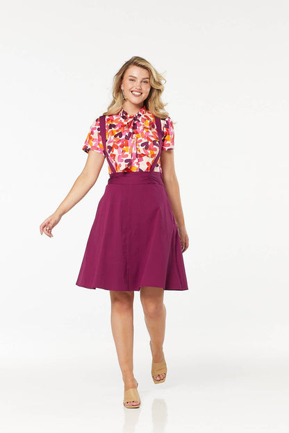 Multi Colour Heart Print Neck Tie Dream on Blouse
