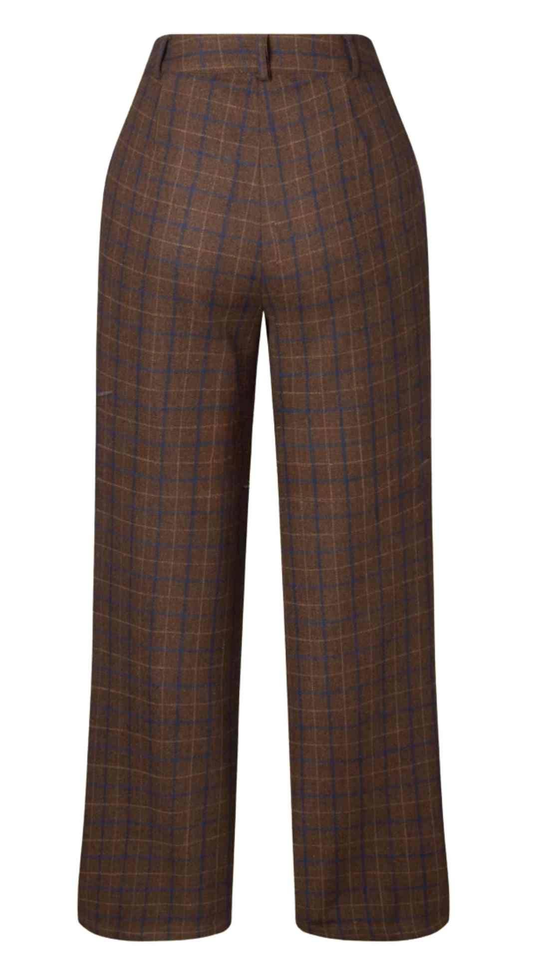 Wide Leg trousers Blue and Brown Check