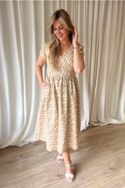 Alba Printed Midi Swing Dress