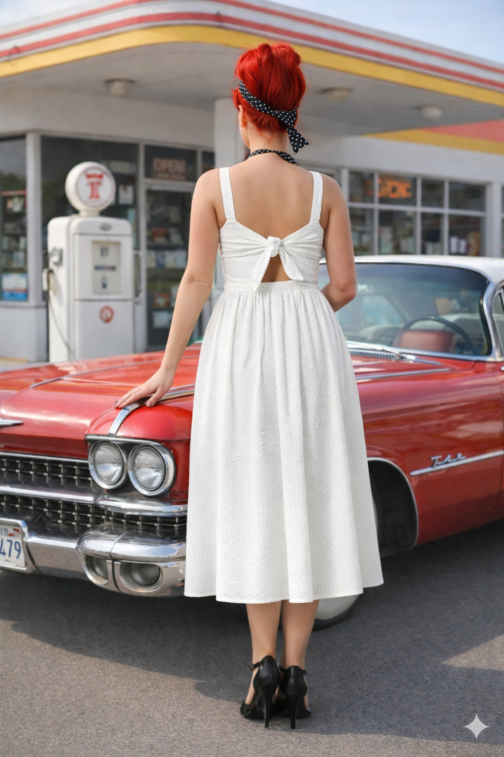 Remmy Org Cotton Anglaise Sun dress White Dress