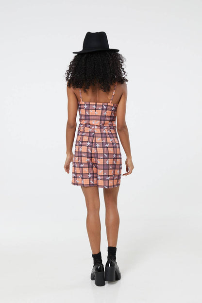 Alternative Ghost Prints Straps button up Playsuit