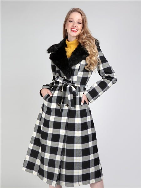 Caron Monochrome Check Coat