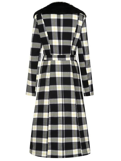 Caron Monochrome Check Coat