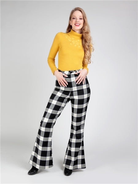 Donna Monochrome Check Trousers