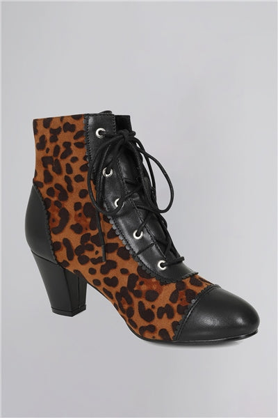 Gray sales leopard booties