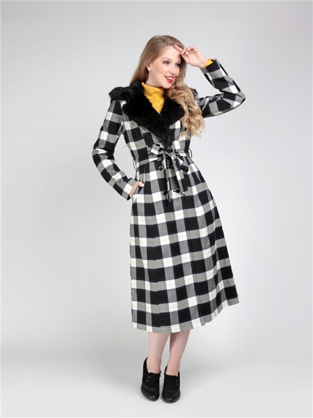 Caron Monochrome Check Coat