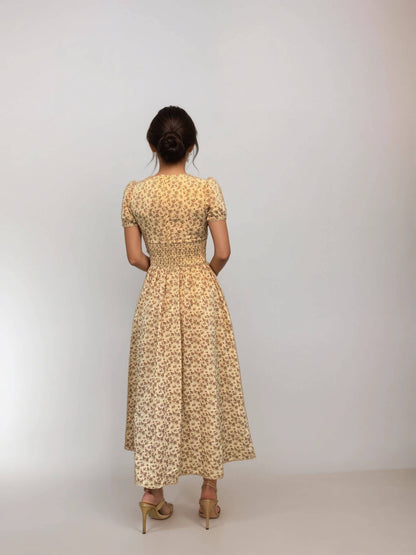 Alba Printed Midi Swing Dress