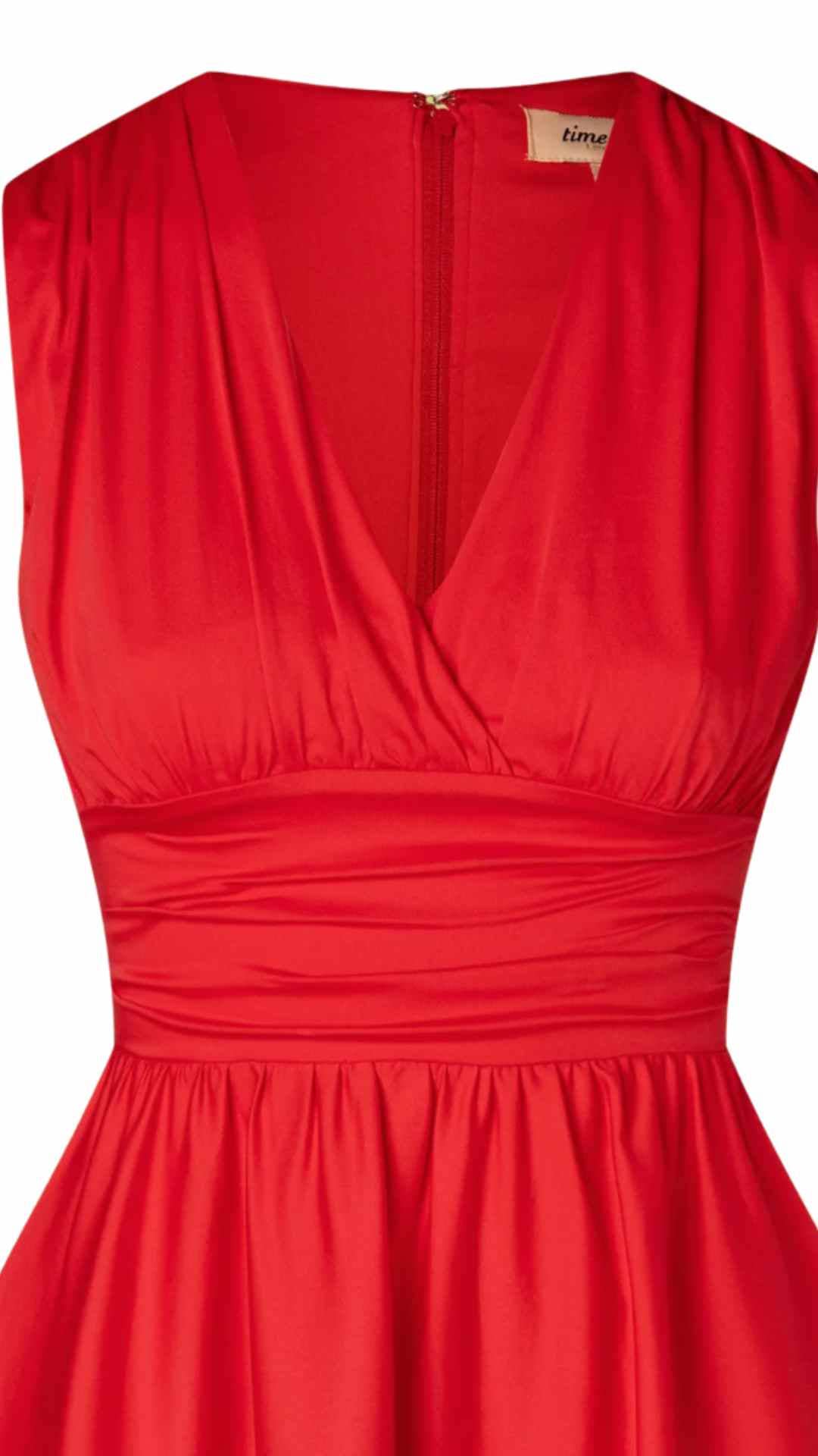 Candace V Neck Sleeveless Midi Dress Red