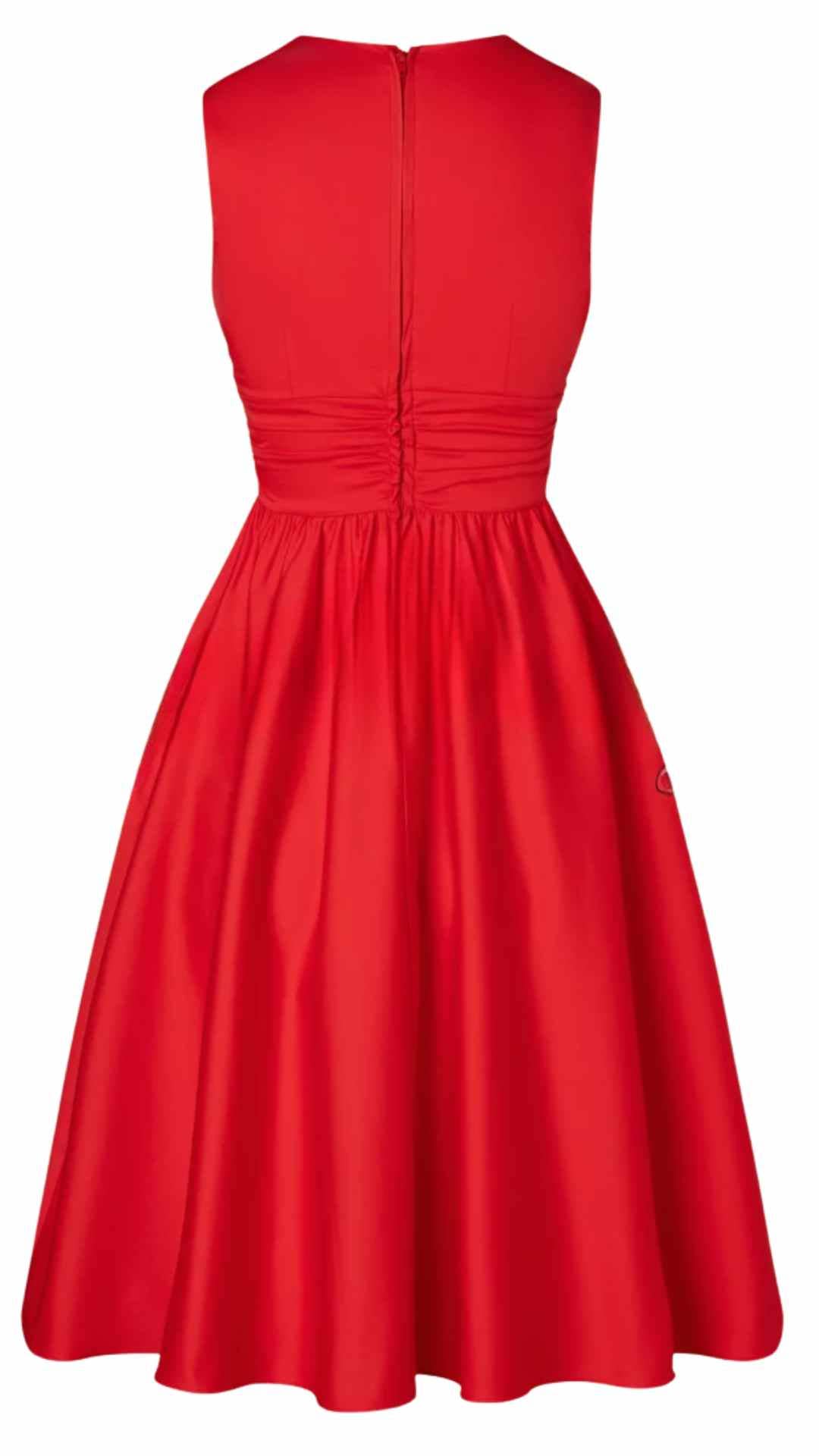 Candace V Neck Sleeveless Midi Dress Red