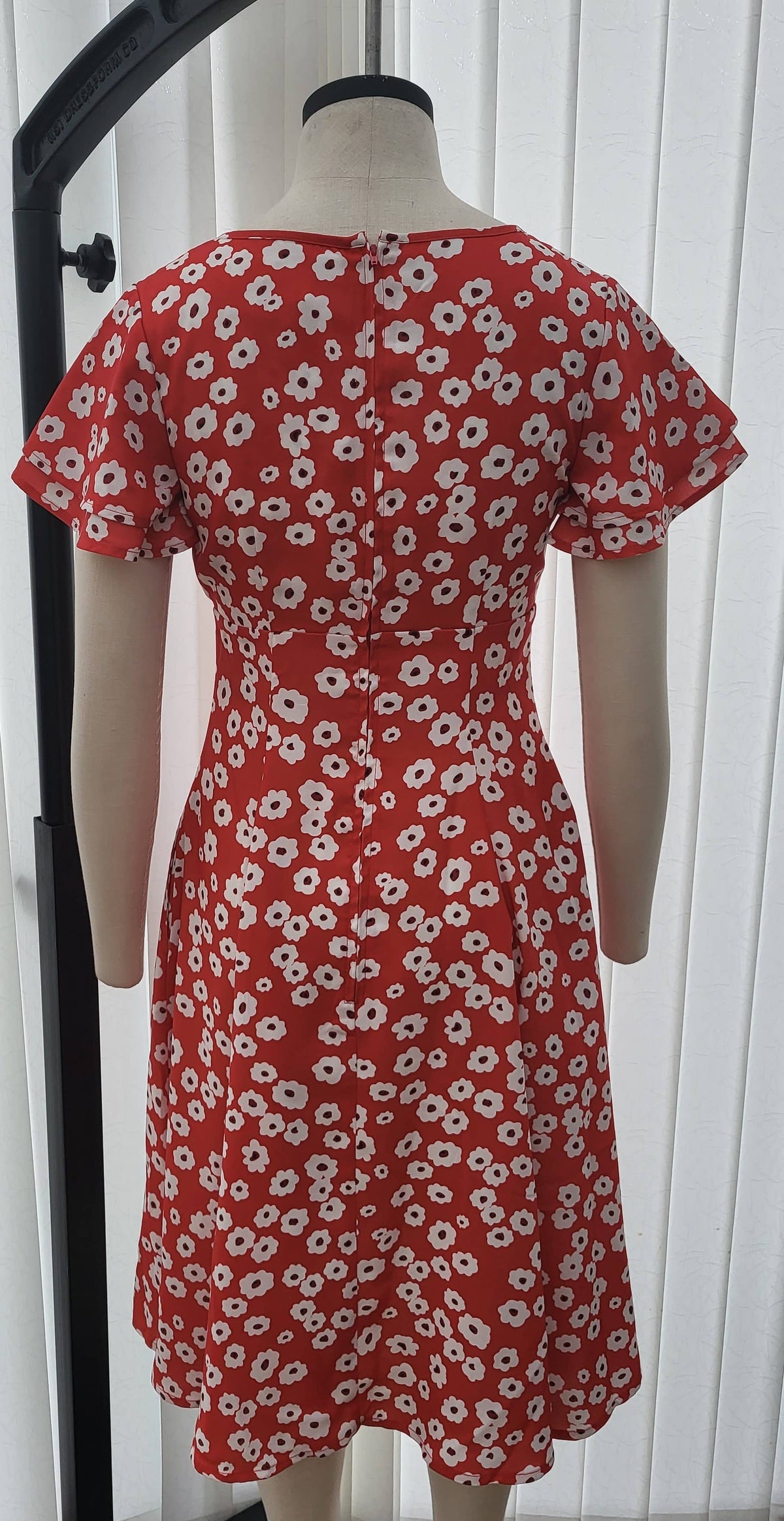 Marlow Red Flora Dress with Empire Waist