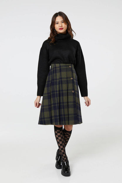 Pleated Skirt in Sage Green