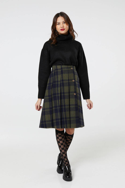 Pleated Skirt in Sage Green