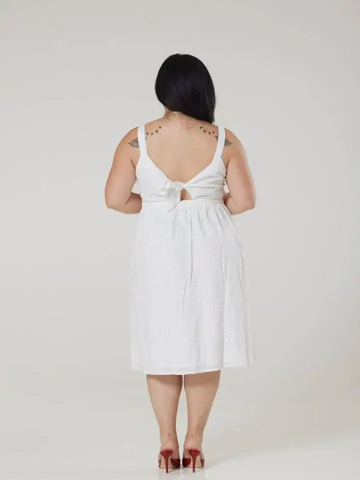 Remmy Org Cotton Anglaise Sun dress White Dress