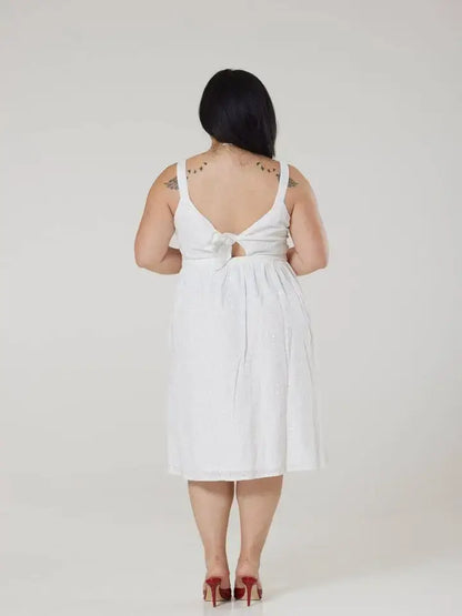 Remmy Org Cotton Anglaise Sun dress White Dress
