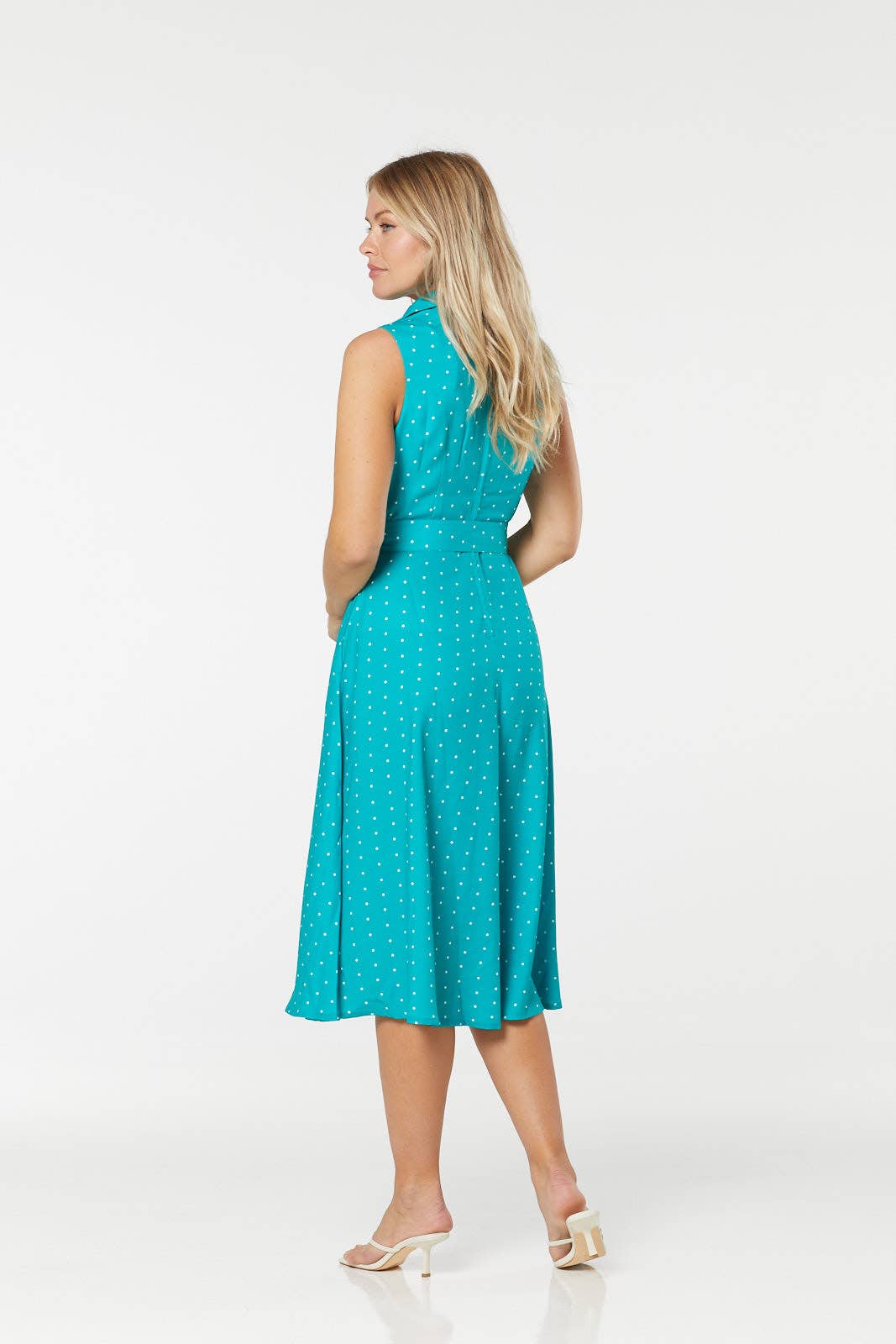 Tayla Midi Turquoise Polka Dot Dress