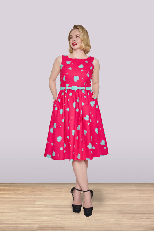Audrey Hearts Flared Dress