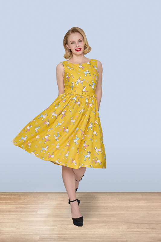 Audrey Poodles Flared Dress