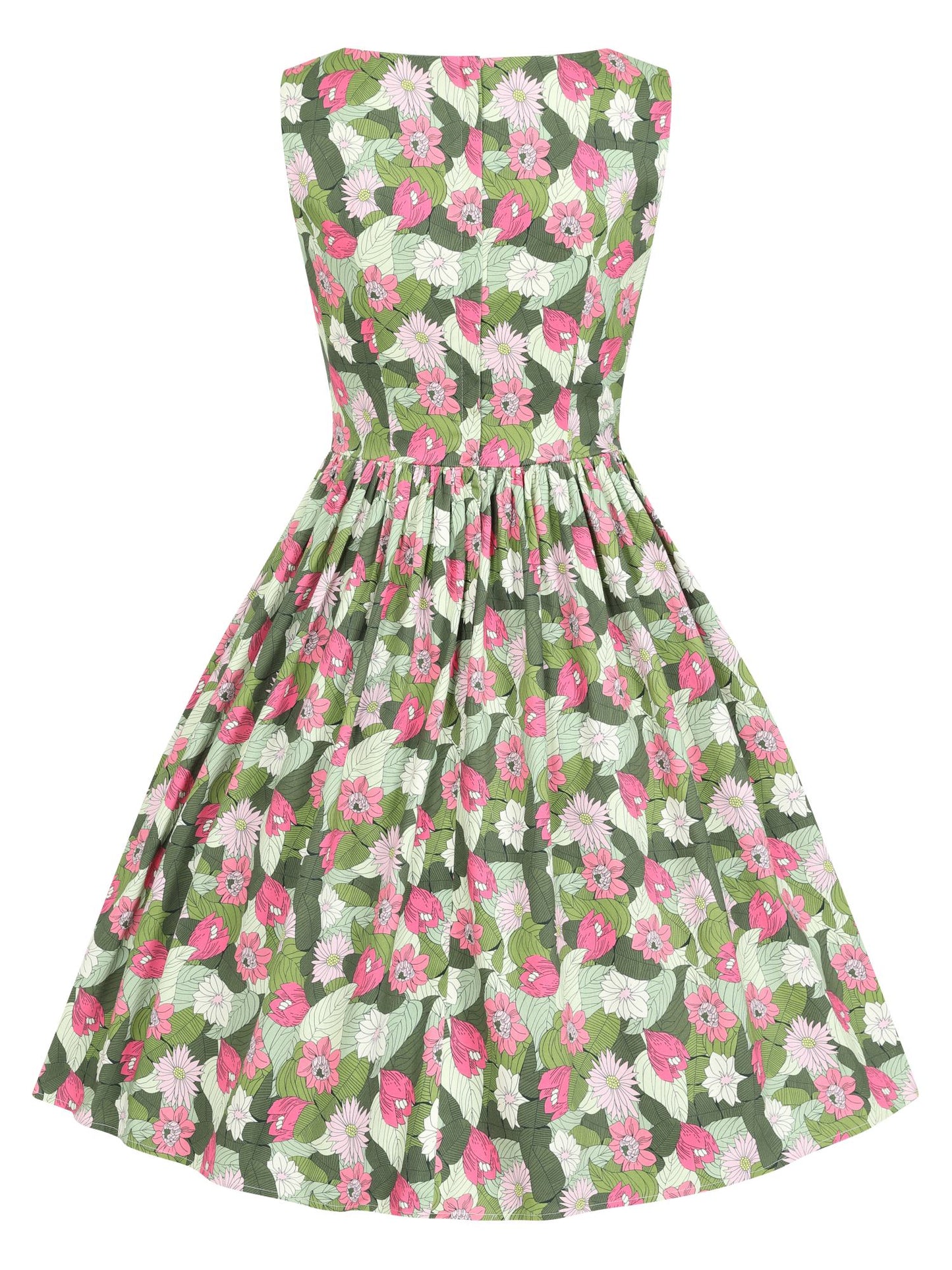 Candice Palm Blush Floral Swing Dress