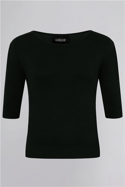 Chrissie Plain Knit Top Black