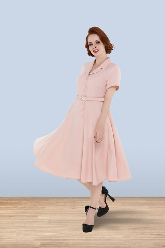 Christine Flared Dress Pink