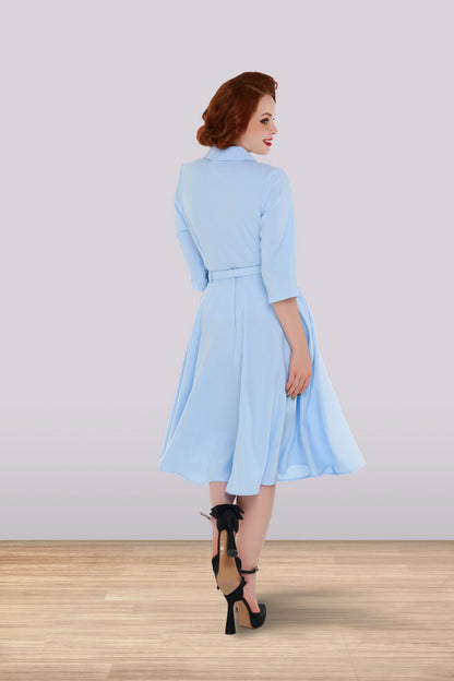 Christine Flared Skirt Light Blue