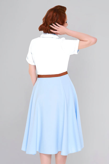 Christine Flared Skirt Light Blue