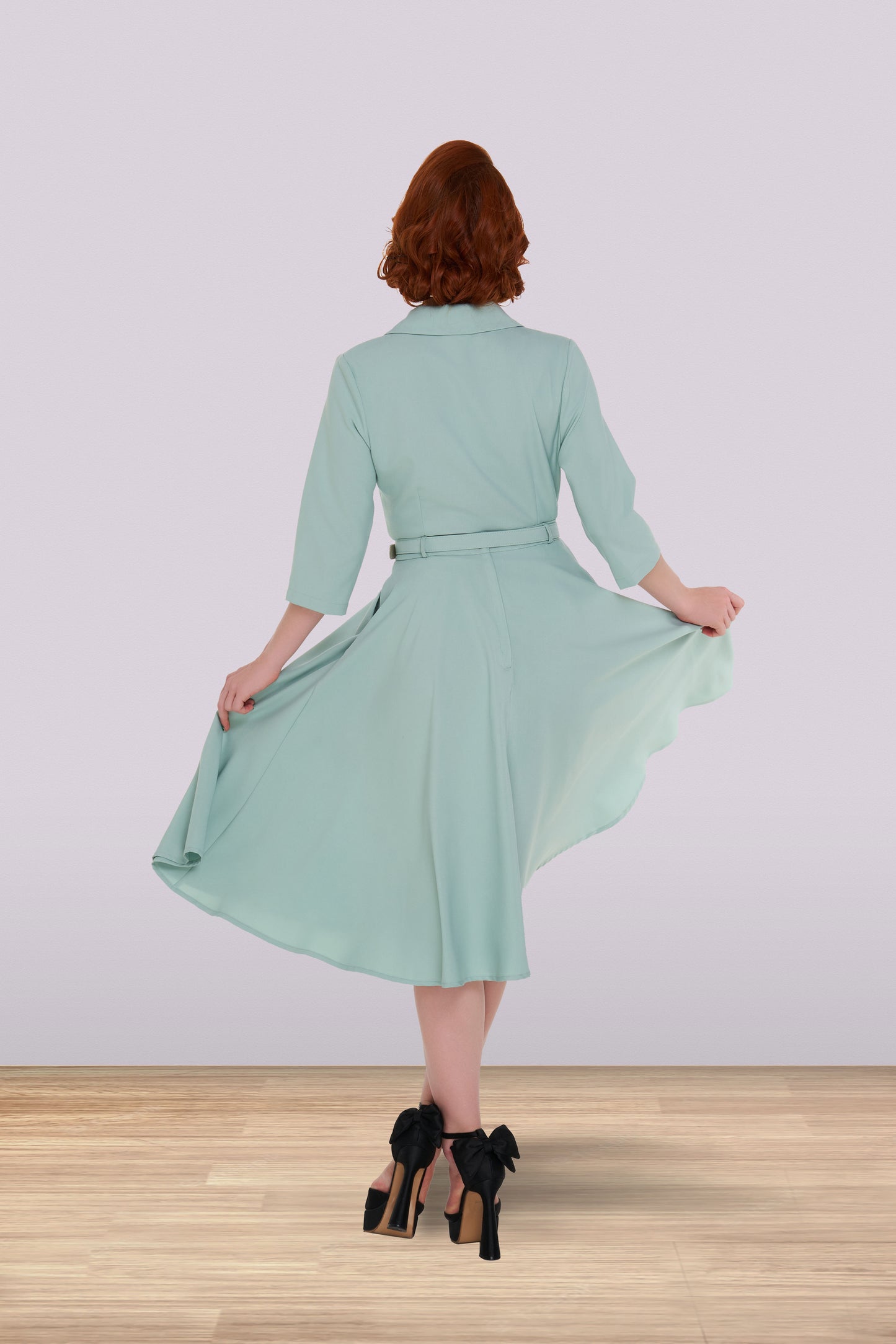 Christine Flared Skirt Light Green