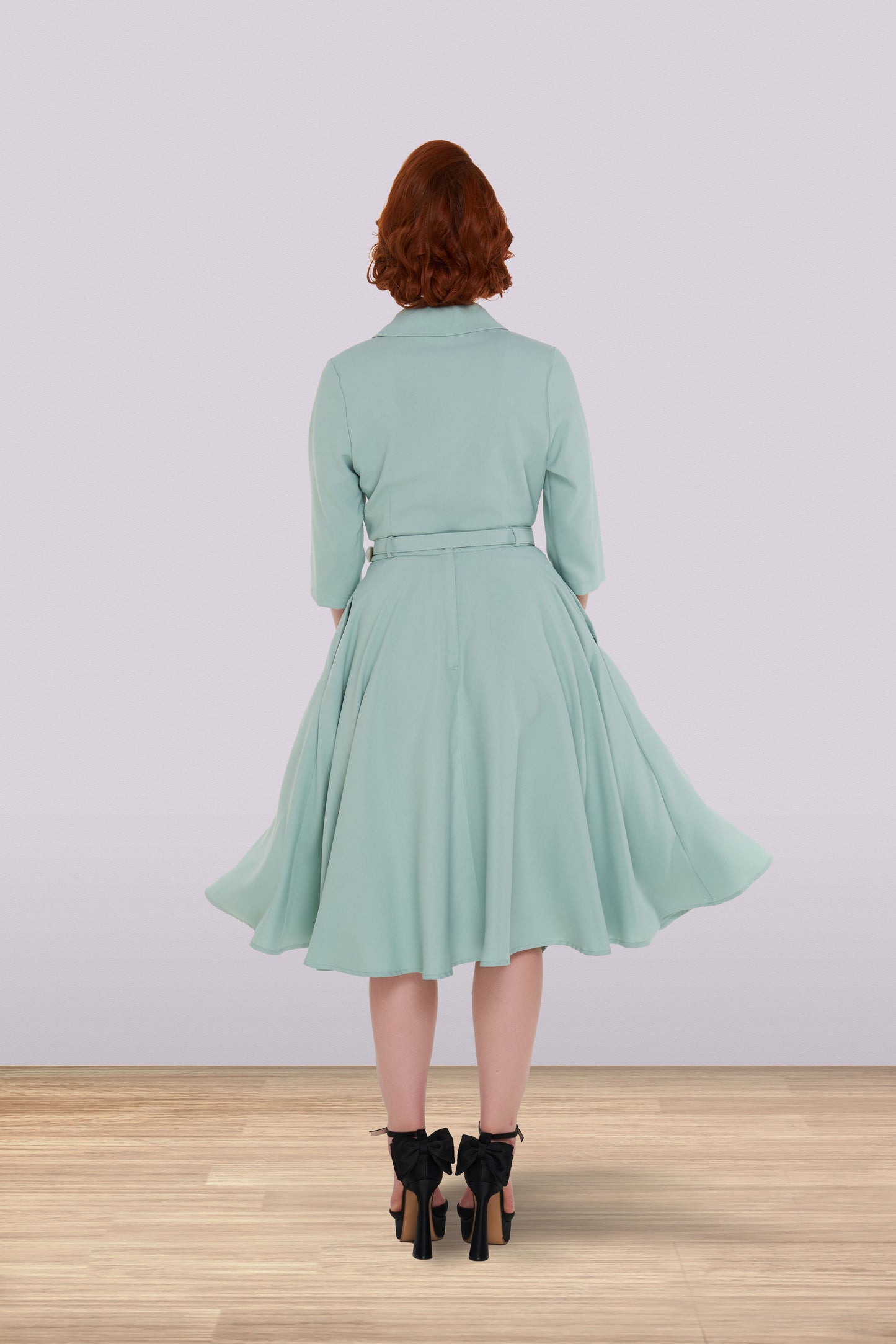 Christine Flared Skirt Light Green