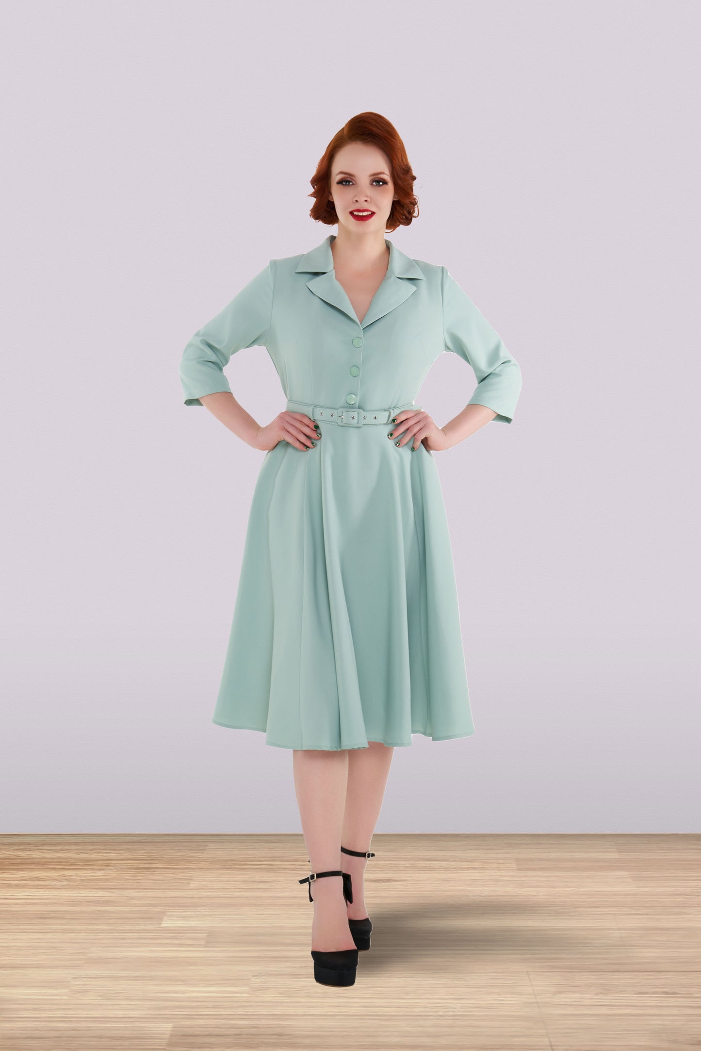 Christine Flared Skirt Light Green