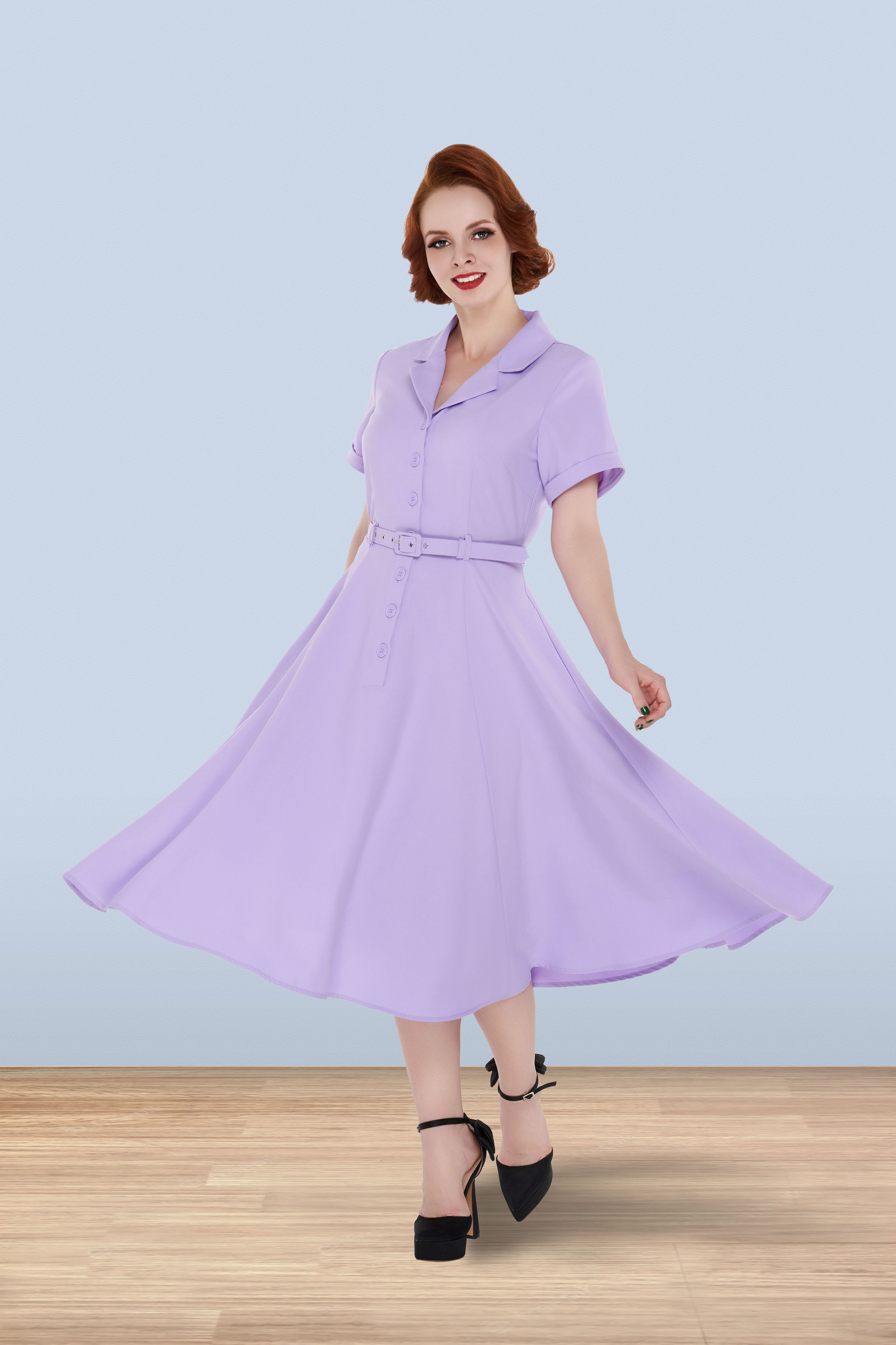Christine Softie Dress Purple Lindy Bop