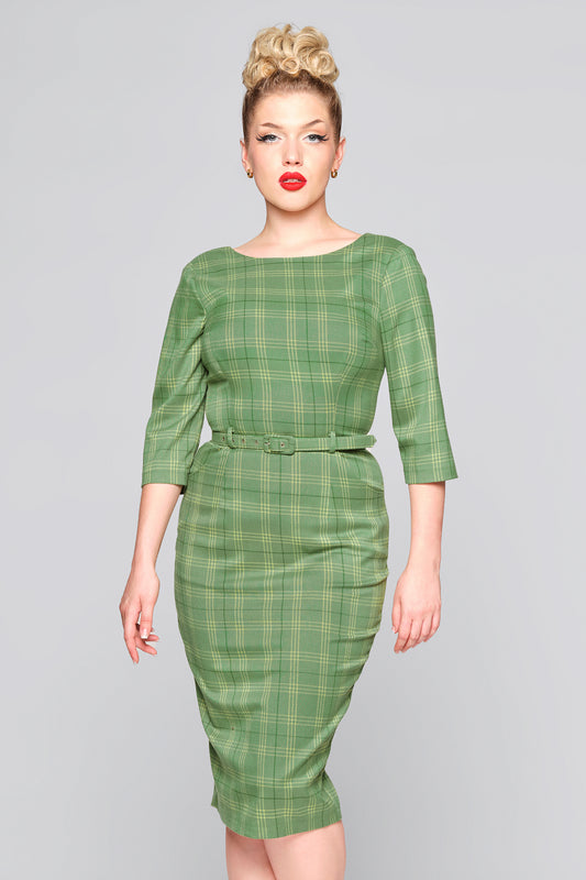 Adeline Leaf Check Dress