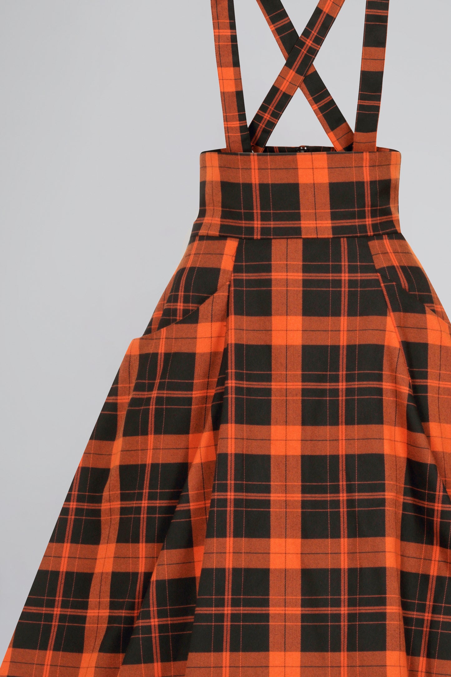 Alexa Pumpkin Check Swing Skirt