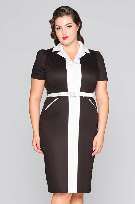 Berta Contrast Pencil Dress