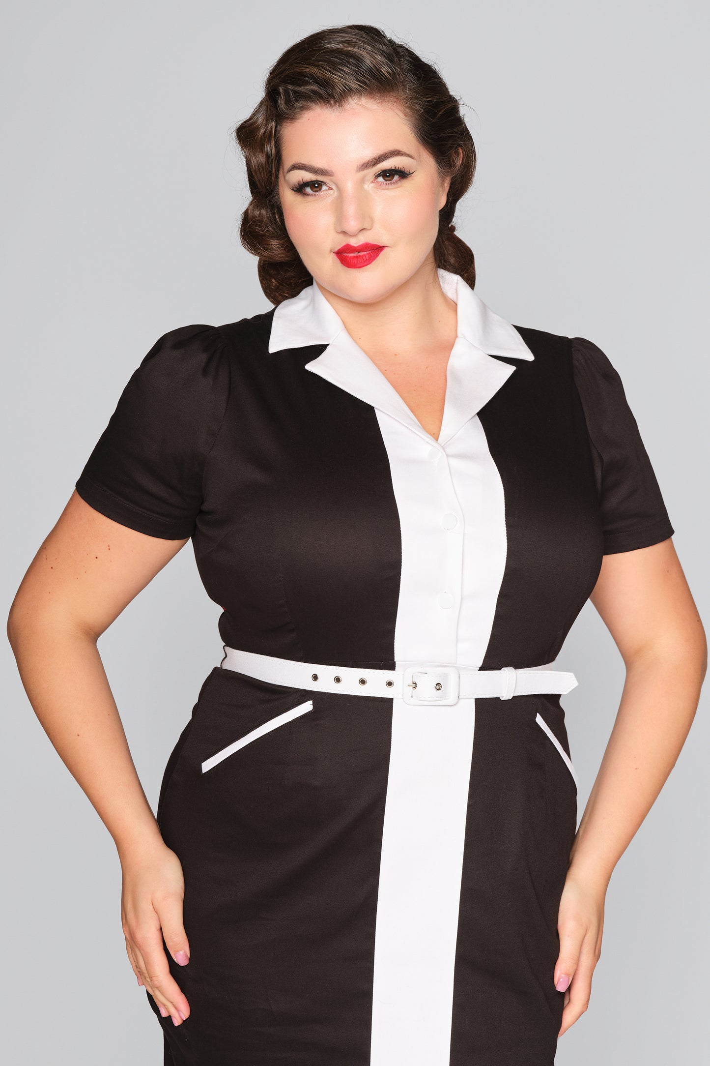 Berta Contrast Pencil Dress