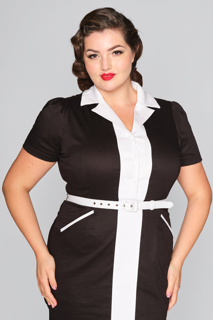 Berta Contrast Pencil Dress