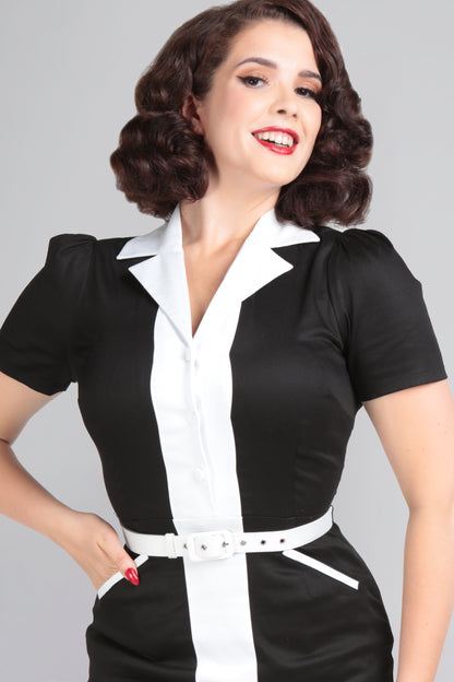 Berta Contrast Pencil Dress