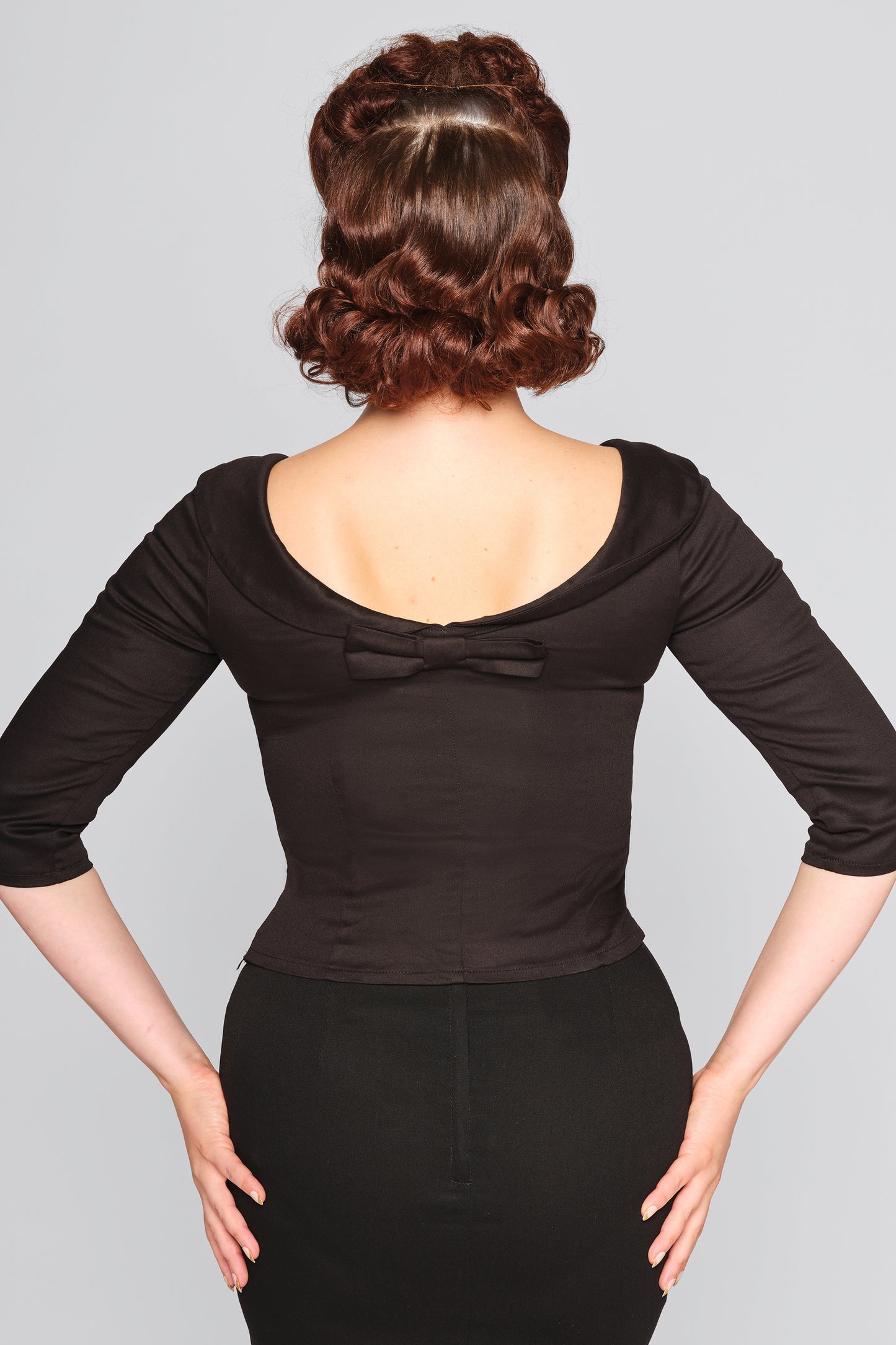Cordelia 3/4 Sleeve Top Black