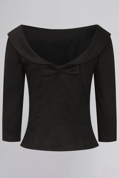 Cordelia 3/4 Sleeve Top Black