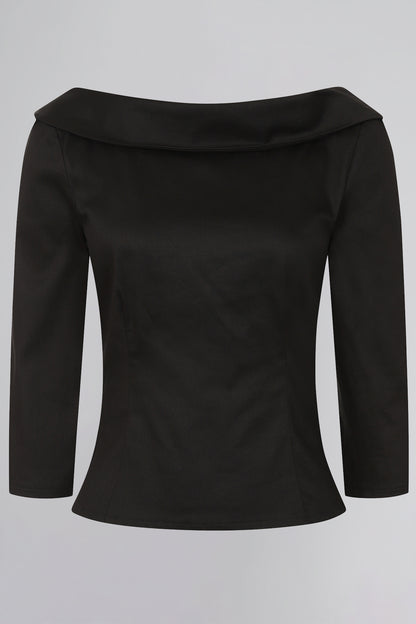 Cordelia 3/4 Sleeve Top Black